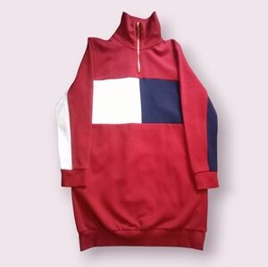 Tommy Hilfiger Quarter-Zip Sweatshirt Dress